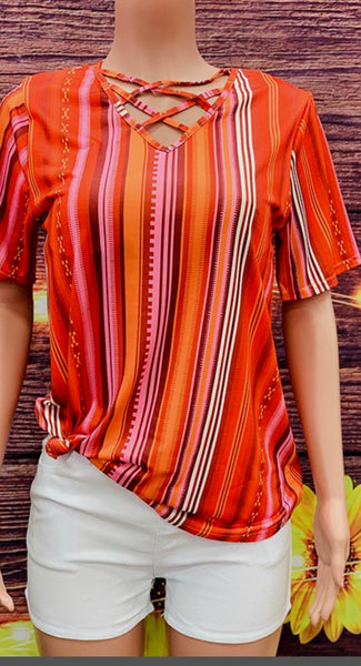 Salsa Serape Criss Cross Tee