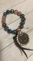 Multicolor Up-cycled LV beaded bracelet