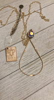 Gold AB Cushion Teardrop Necklace