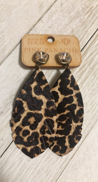 Cheetah Feather Earrings