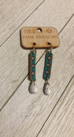 Turquoise Wood Stone Earrings