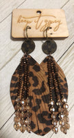 Cheetah Up-cycled LV Feather Earrings