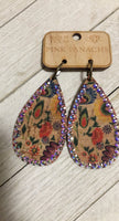 Wild Flower Pink Panache Teardrop Earrings