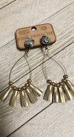 Cushion Gold Tassel Teardrop Earrings