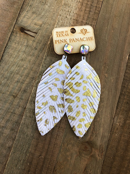 Farrah White Feather Earrings