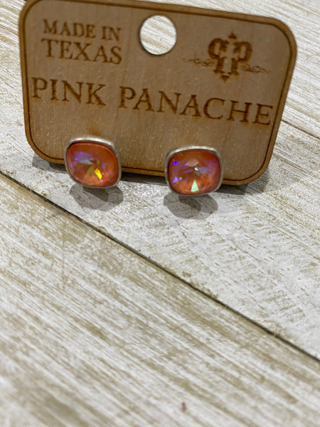 Claire Tangerine Mini Cushion Studs