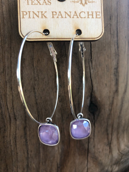 Claire Silver Lilac Hoops