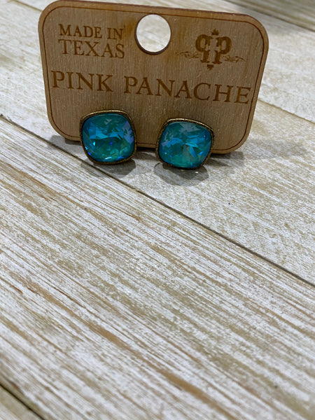 Claire Turquoise Cushion Stud