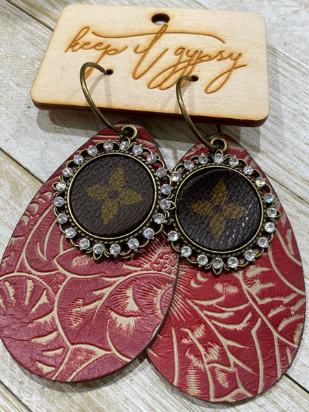 Upcycled LV Earrings