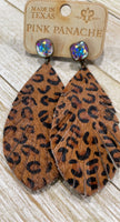 Claire Leopard Feather Dangles