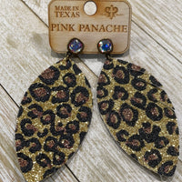 Claire Leopard Feather Dangles