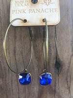 Claire Blue Cushion Hoops