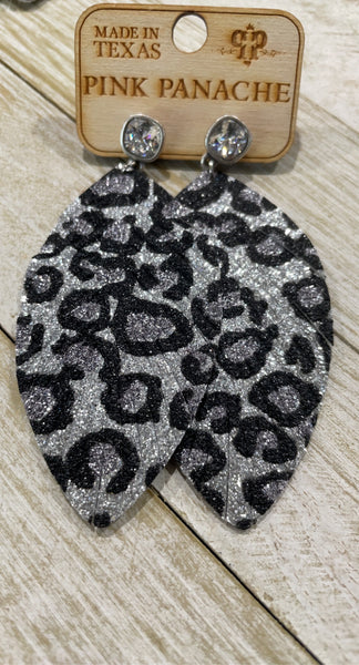 Claire Leopard Feather Dangles